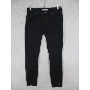 Madewell Women's Skinny Skinny Jeans Black Size 27 Low Rise Zipper Leg
